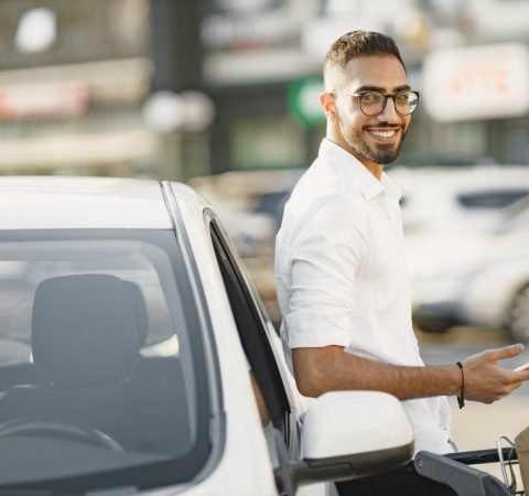 man with vehicle